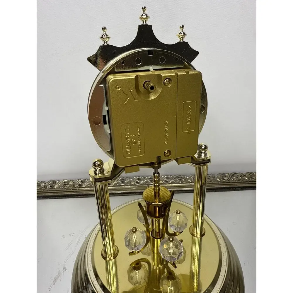 Vintage Concordia glass dome crystal pendulum clock - works
